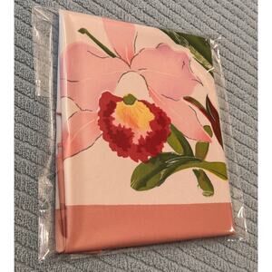Japanese Edozome Furoshiki Wrapping Cloth, Pink Floral Design, Toray Sillook